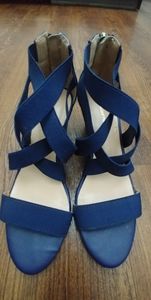 Liz Claiborne Navy Wedge Sandals